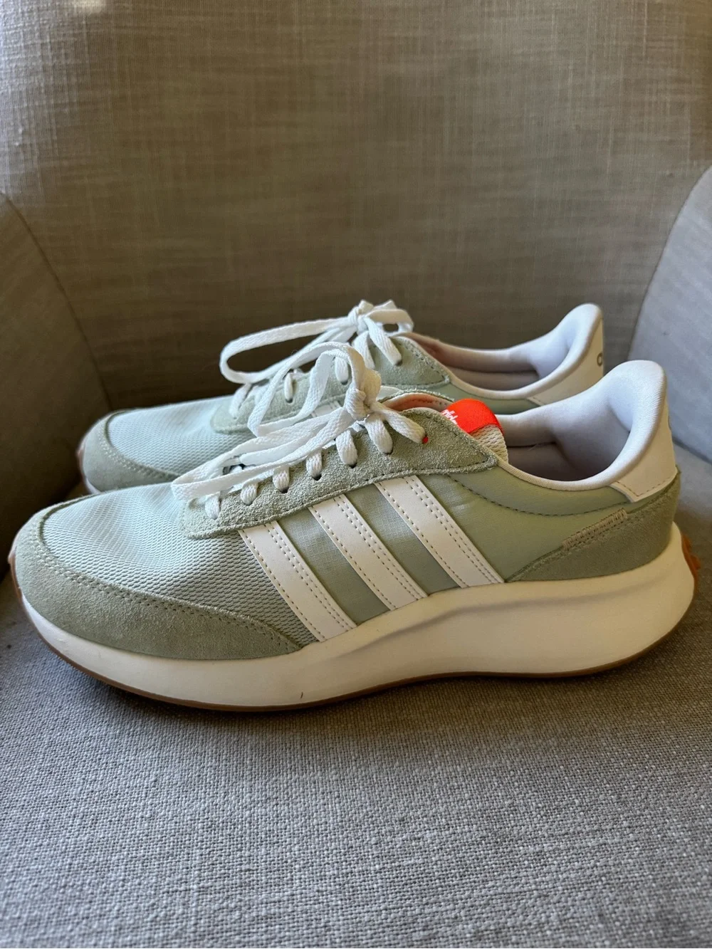adidas Mint Green & White Suede-Trim Casual Sneakers - Picture 3 of 5